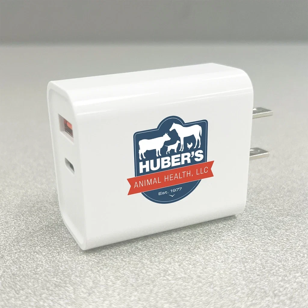 18 Watt Type C and USB Wall Adaptor — White