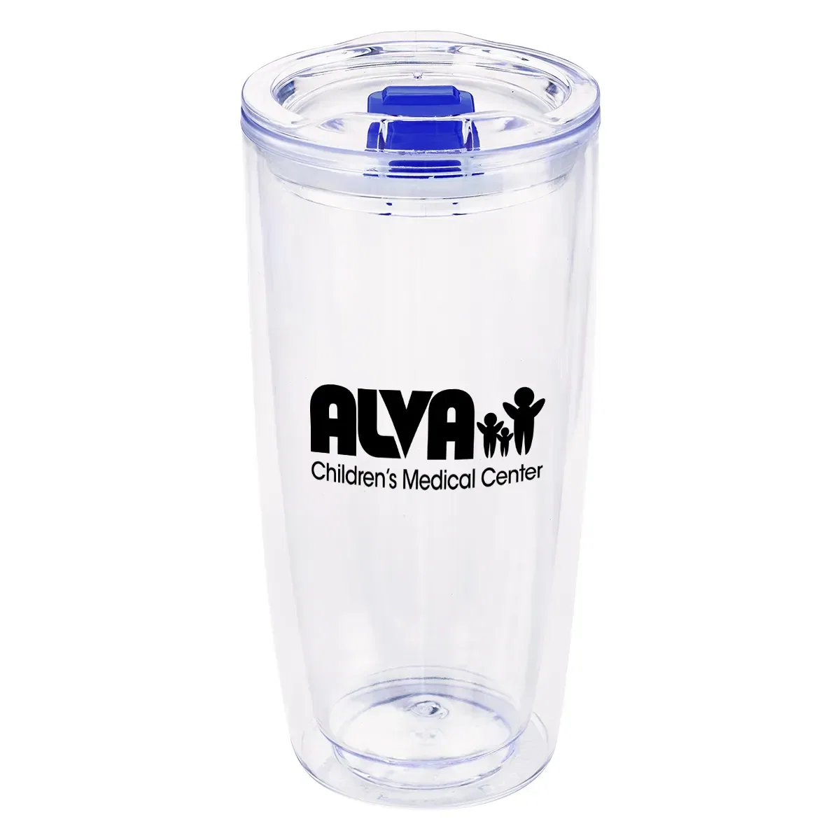 Nineteen ounce clear tumbler with a sliding lid