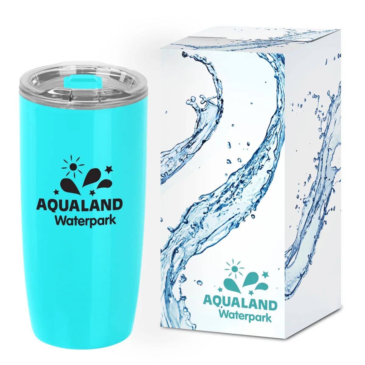 Carton opened to reveal the drinkware inside