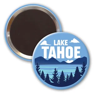 2.5 Inch Round Button Magnet, Metal with Full-Color Imprint