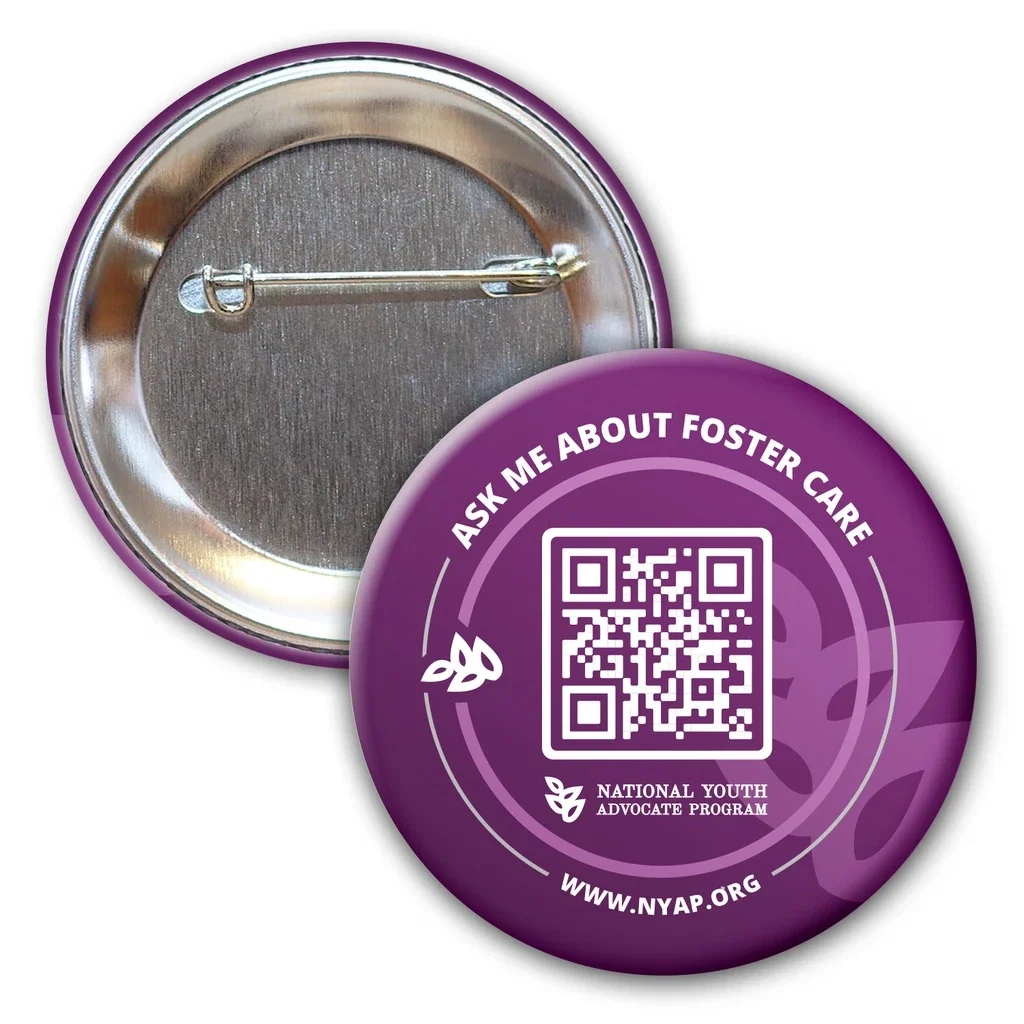 2-1/4 Diam Round Button w/ Pin — Custom — view 2