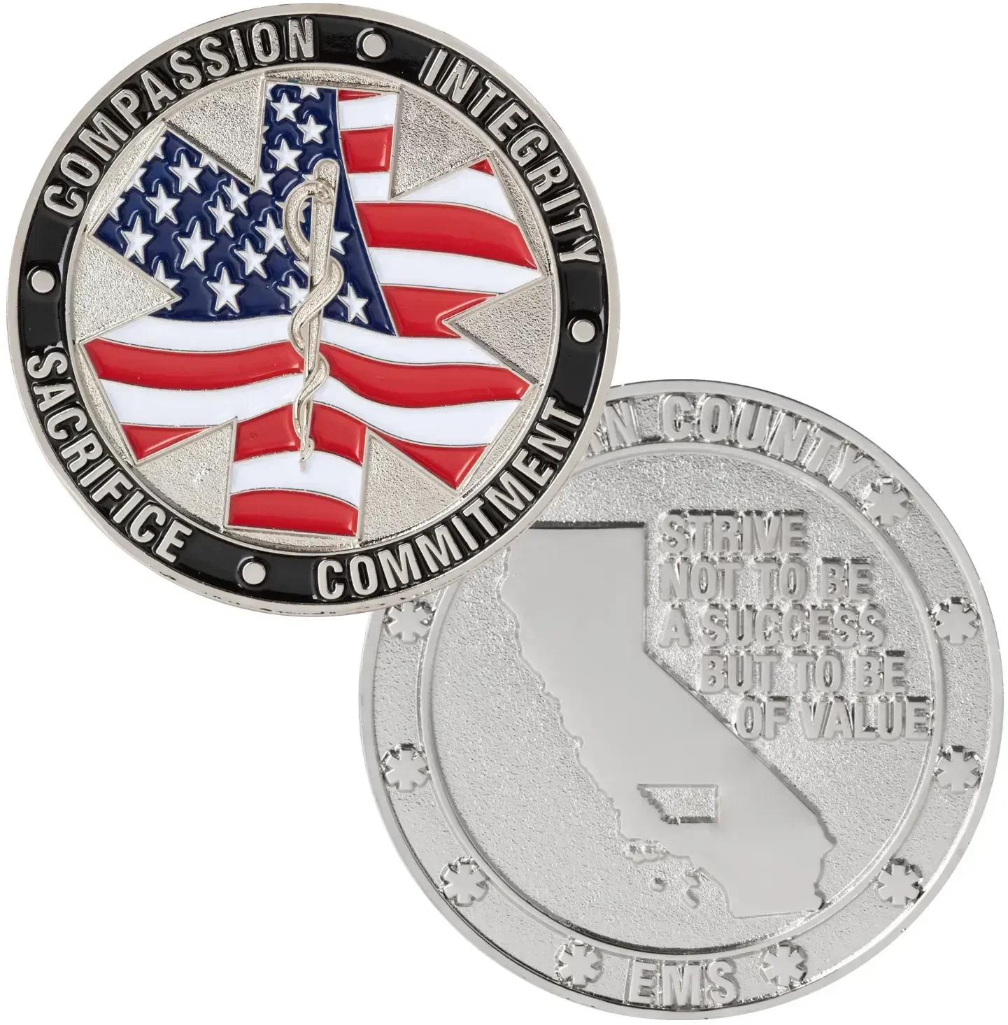 2.25" Brass Challenge Coin (4 Colors on 1 Side)