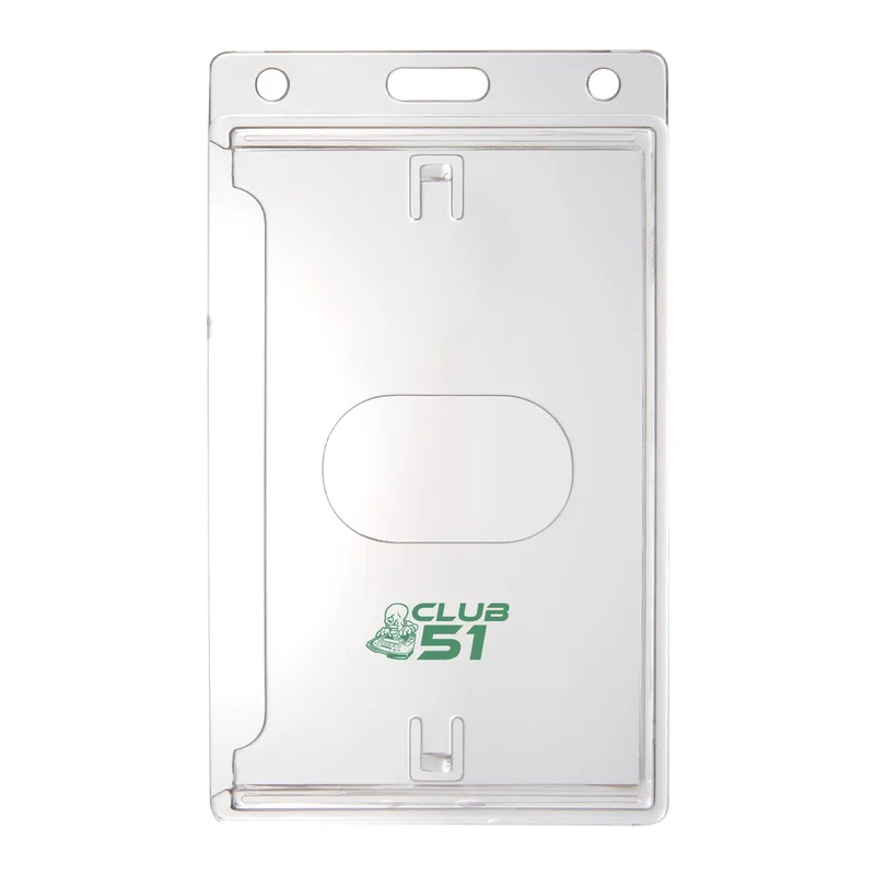 ClearBadge - Personalized Vertical Card Dispenser with Slot & Chain Holes (2.45" x 4.18")
