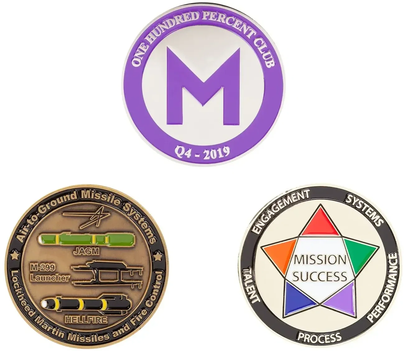 Custom Double-Sided Brass Challenge Coins (2.5" - 4 Colors) — view 2