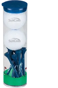 Custom Golf Gift Set - Bridgestone Treo Balls with Tees in Tube
