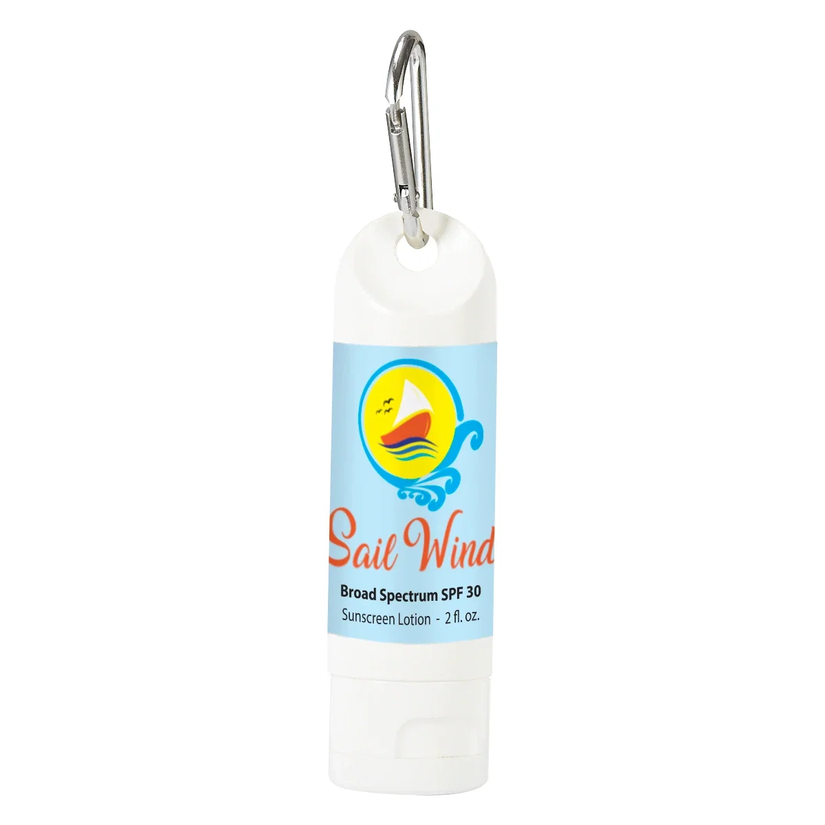 Flip cap at the top of the white bottle