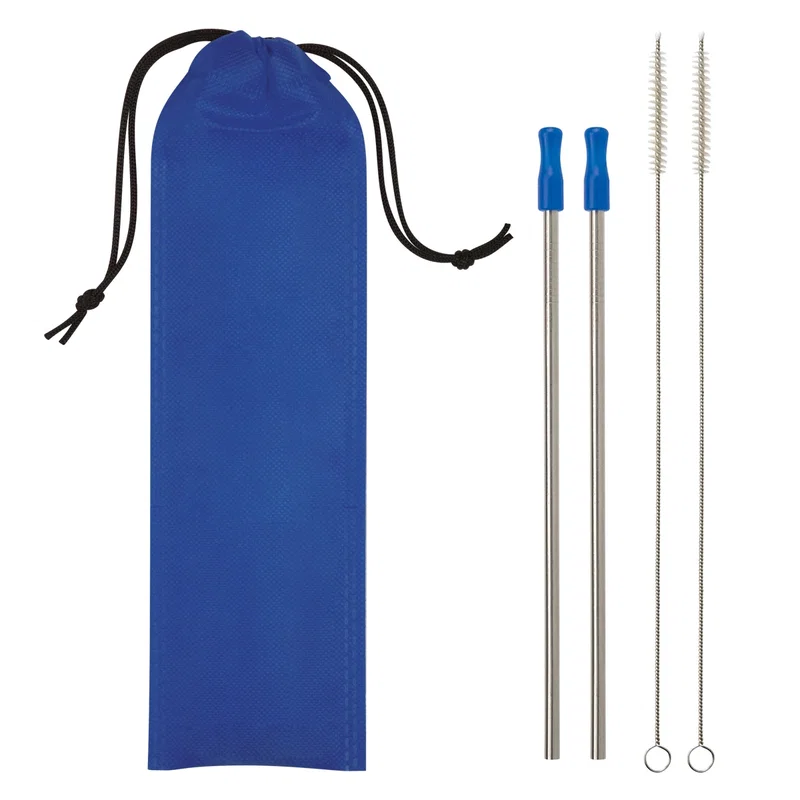 Two reusable straws presented as a matched pair