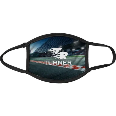 Two ply sublimation face mask shown flat and unfolded