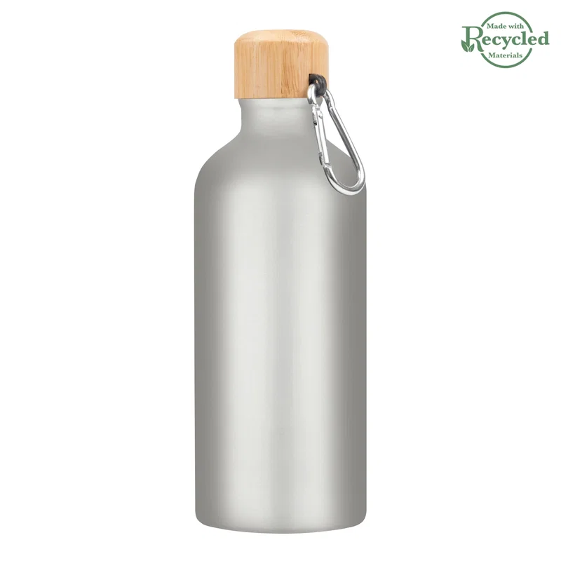 Rear side of the metal drinkware shown plainly