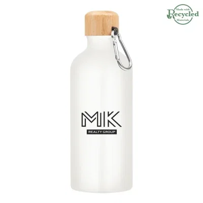 Hand carrying the bottle by its wooden top