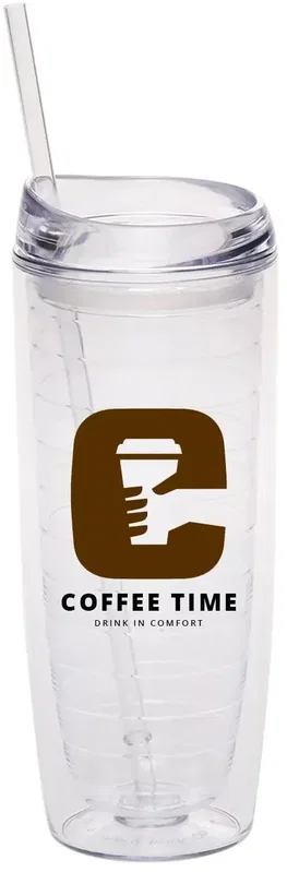 Custom Comet Tumbler (20 oz.) - Double Wall Acrylic with Color Matching Cap and Straw — view 2