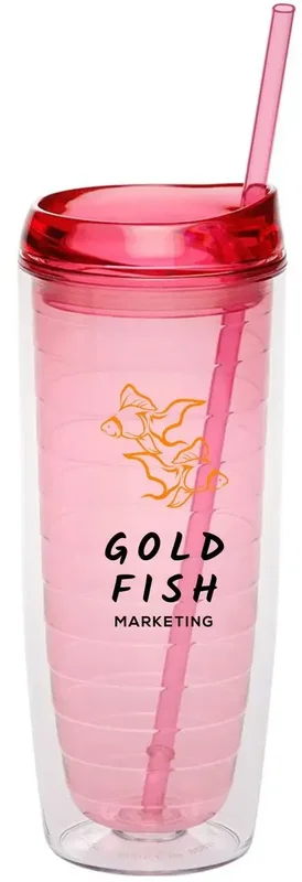 Custom Comet Tumbler (20 oz.) - Double Wall Acrylic with Color Matching Cap and Straw — view 4