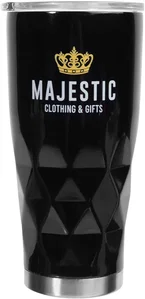 Custom Diamond Stainless Steel Travel Mugs - 20 oz. with 2 Color Imprint