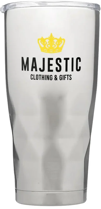 Custom Diamond Stainless Steel Travel Mugs - 20 oz. with 2 Color Imprint — view 2