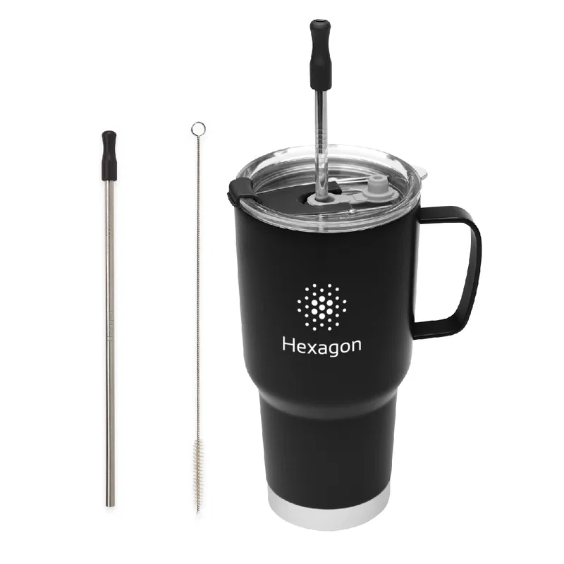 20 Oz. Fulton Stainless Steel Mug With Straw — view 11