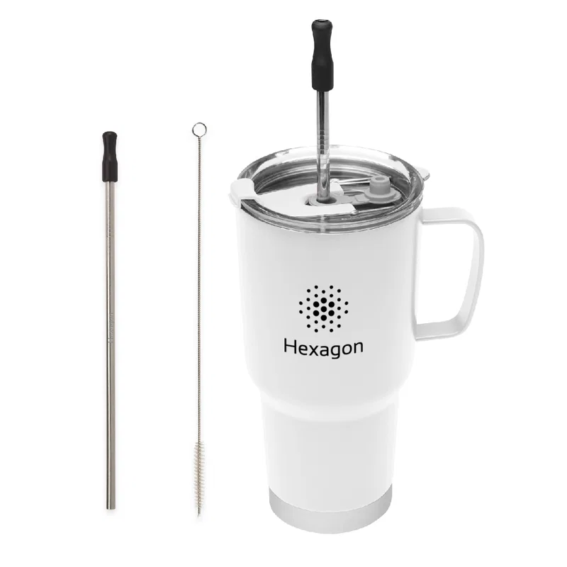 20 Oz. Fulton Stainless Steel Mug With Straw — view 2
