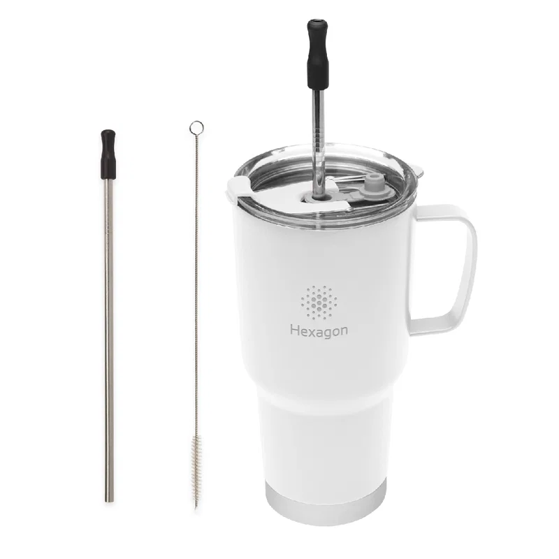 20 Oz. Fulton Stainless Steel Mug With Straw — view 3