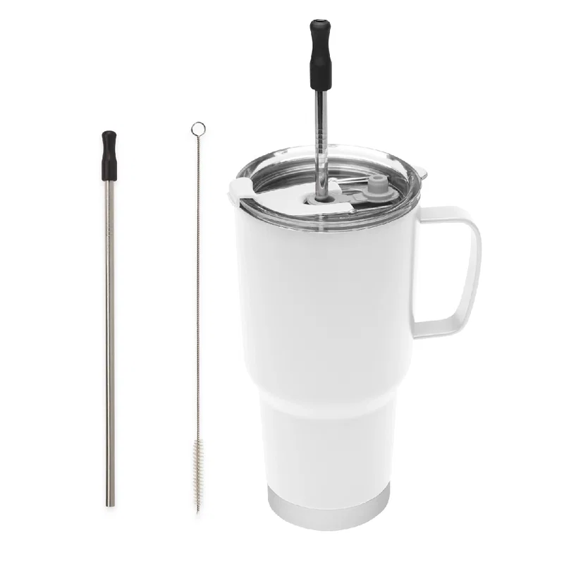 20 Oz. Fulton Stainless Steel Mug With Straw — view 4