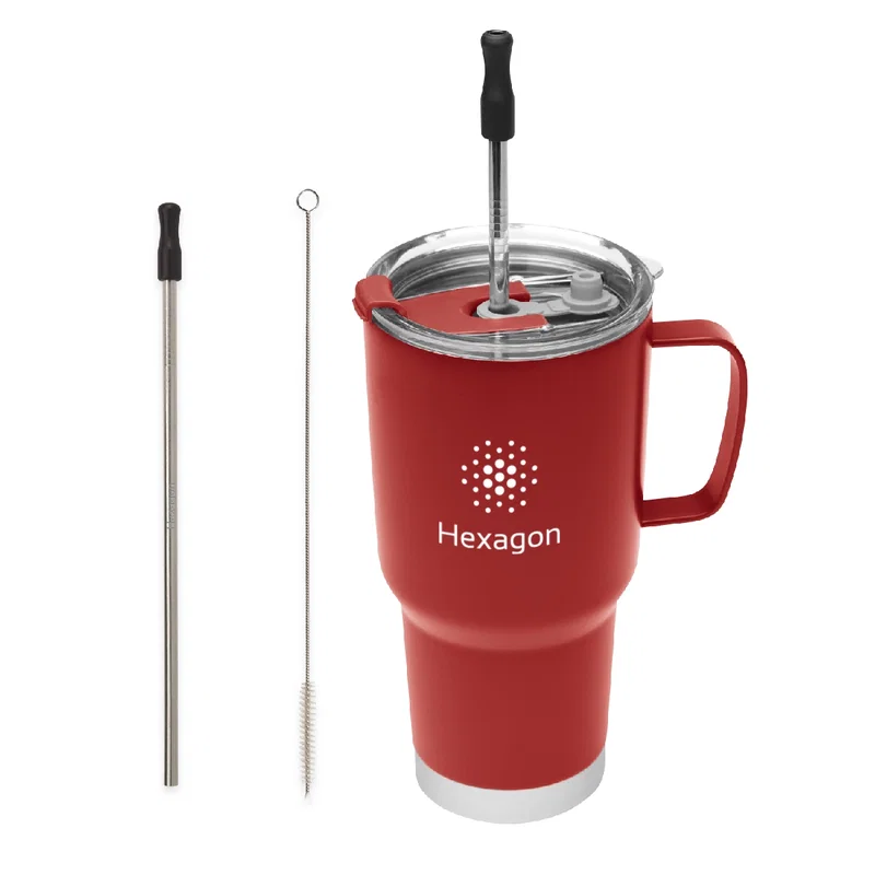 20 Oz. Fulton Stainless Steel Mug With Straw — view 5