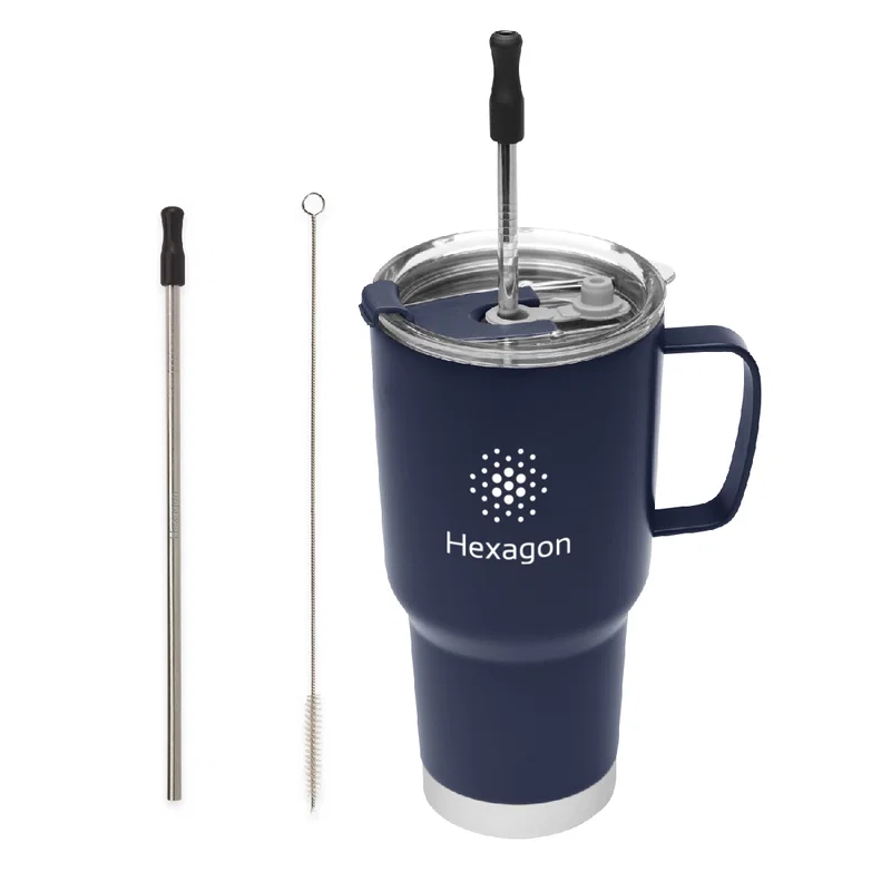 20 Oz. Fulton Stainless Steel Mug With Straw — view 8