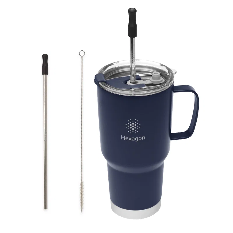 20 Oz. Fulton Stainless Steel Mug With Straw — view 9