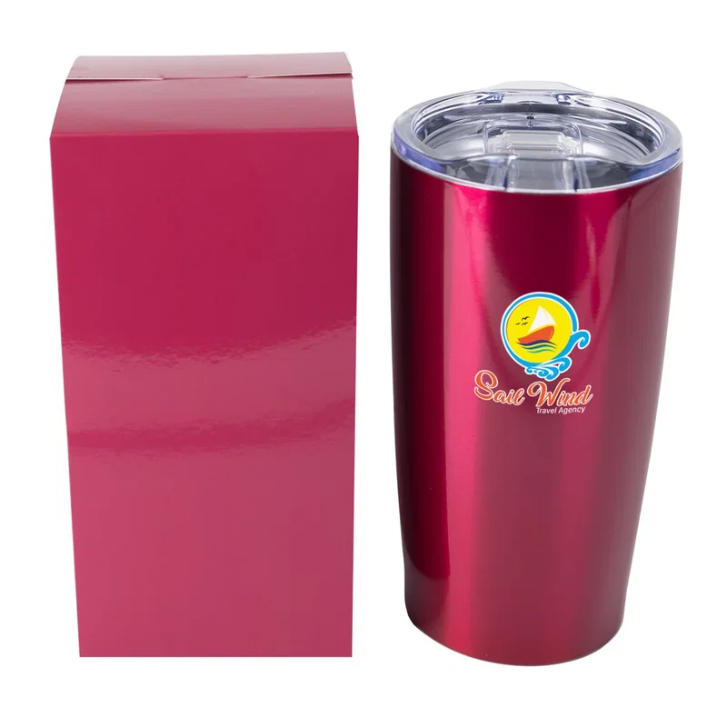 Side profile of the tall drinkware and its lid