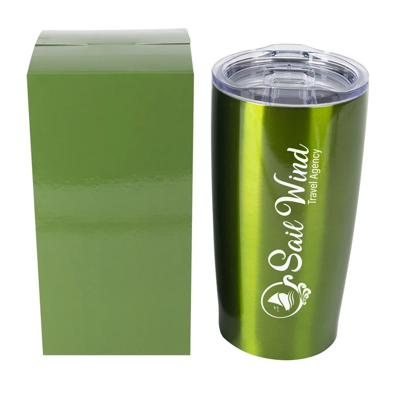 Three-quarter angle of the tumbler and box together