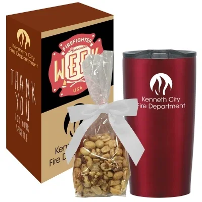 Insulated tumbler paired with a printed box and insert card