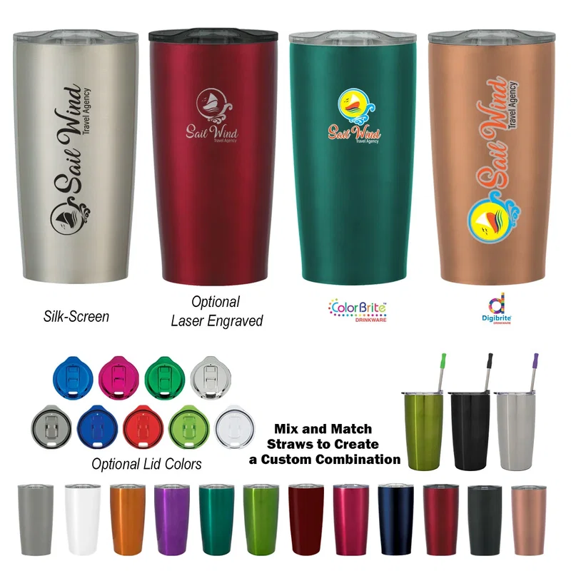 Insert card displayed next to the packaged tumbler