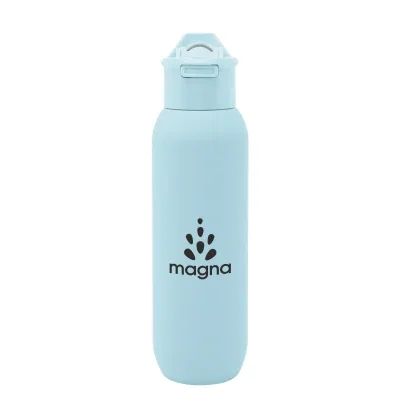 Hydrus recycled stainless steel bottle holding 20 ounces, ten inches tall.