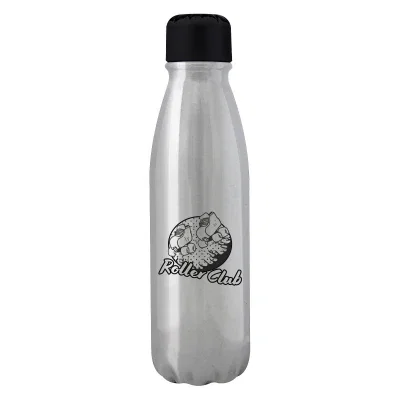 Bright red finish covering the full bottle surface