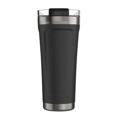 Mid-size tumbler standing beside its removable lid