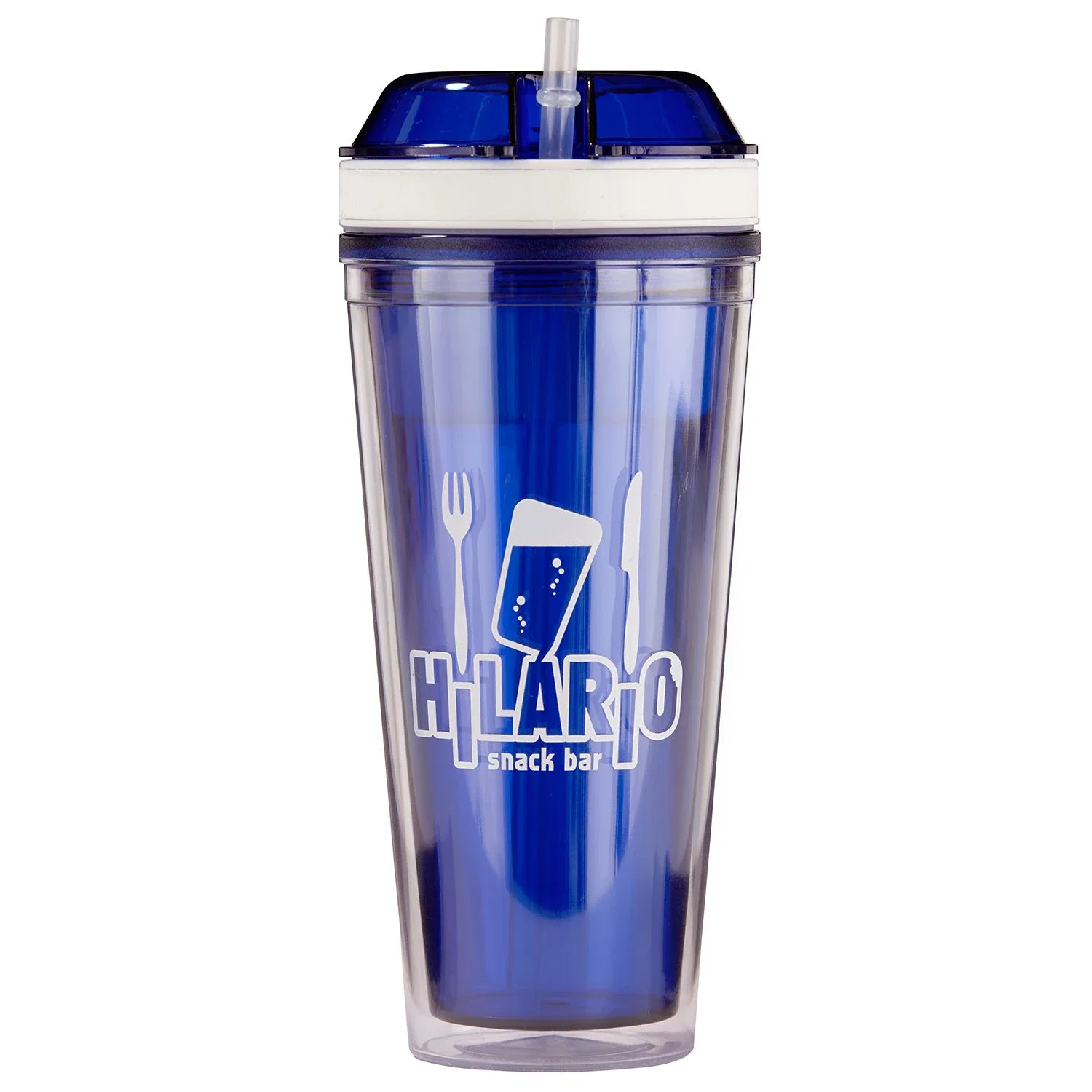 Imprinted Snack and Drink Cup - 20 Oz — Blue — view 3