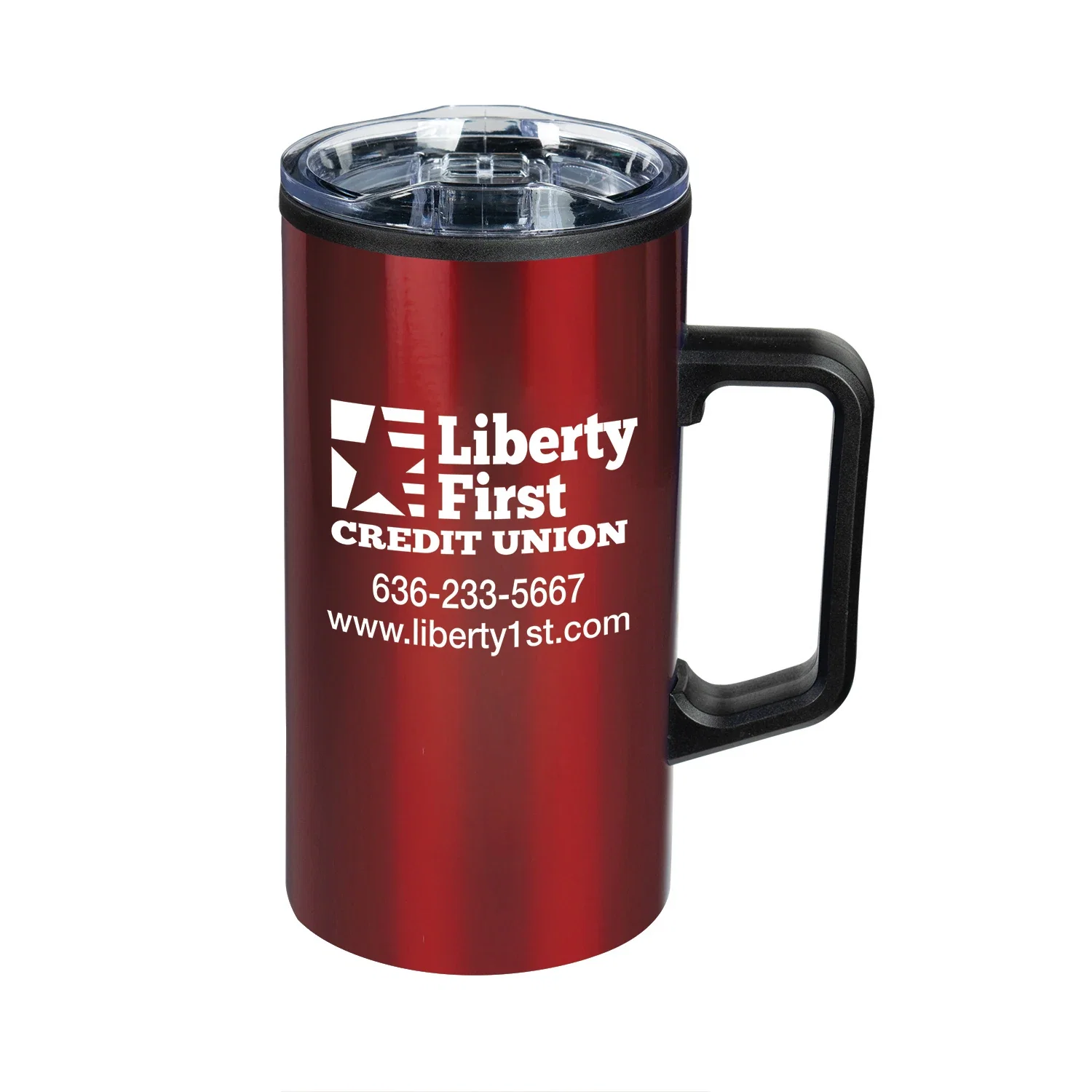 Stainless Steel Coffee Mug - 20 oz — Red — view 4