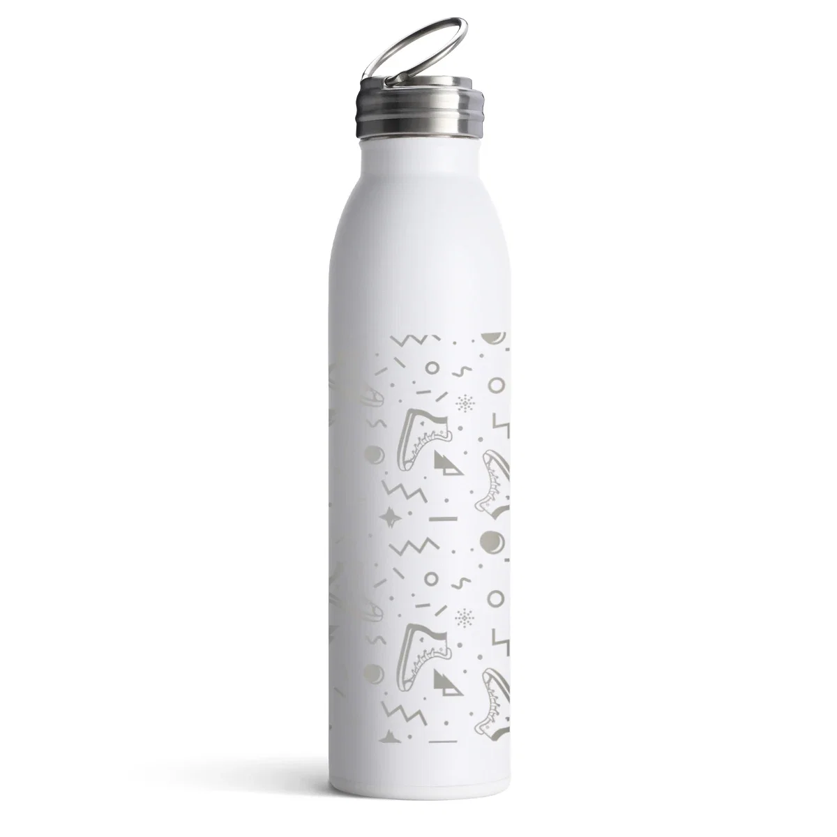 Screw lid detail at the top of the steel bottle