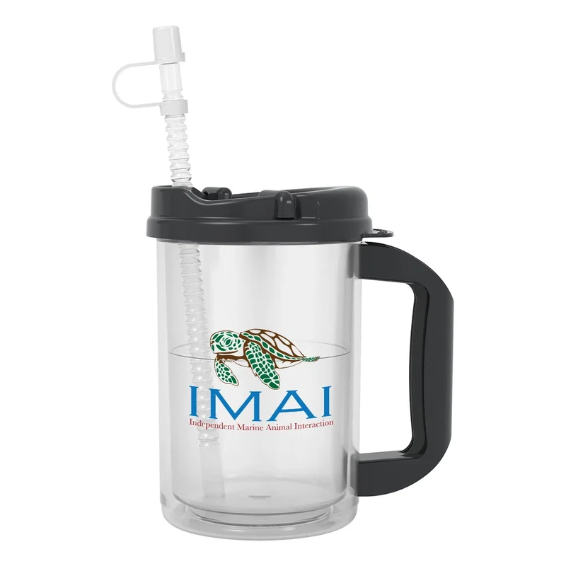 Base of the mug tapered to fit a cup holder