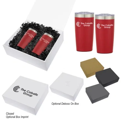 Twenty ounce two-tone tumbler presented in its gift box