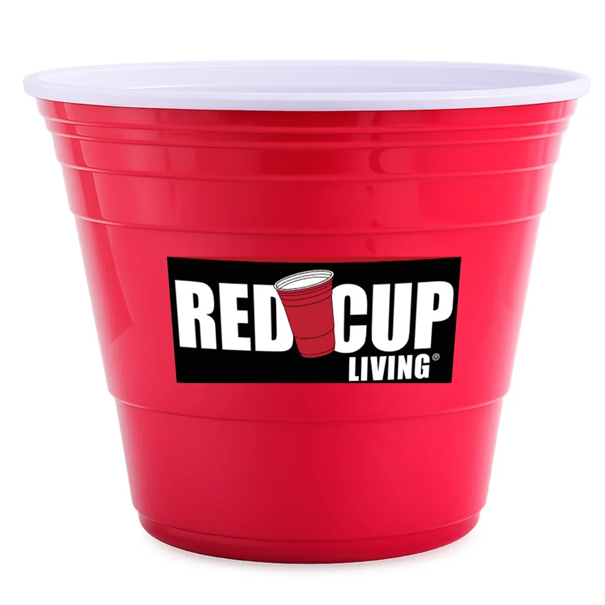 Carried by the rim toward a crowded patio table