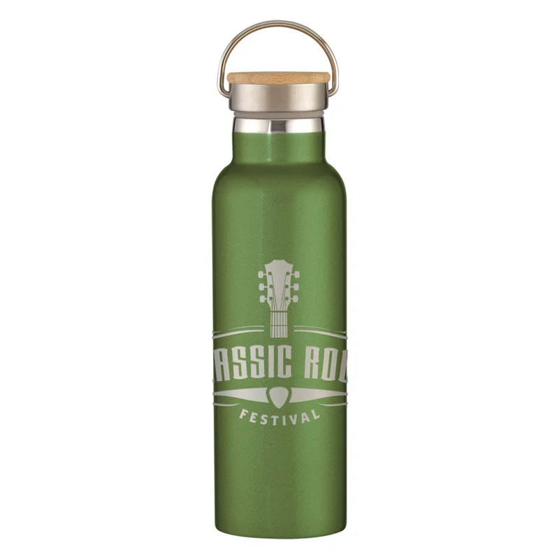 21 Oz. Full Laser Tipton Stainless Steel Bottle With Bamboo Lid — view 4