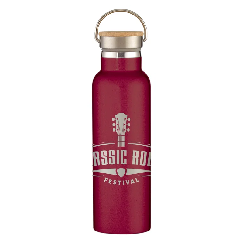 21 Oz. Full Laser Tipton Stainless Steel Bottle With Bamboo Lid — view 5