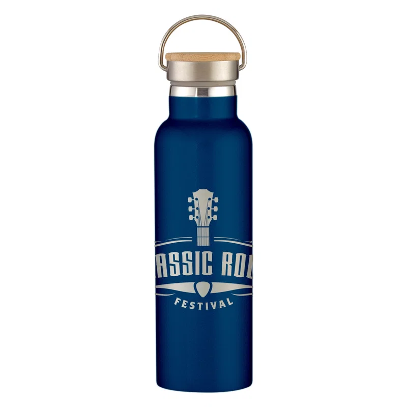 21 Oz. Full Laser Tipton Stainless Steel Bottle With Bamboo Lid — view 6