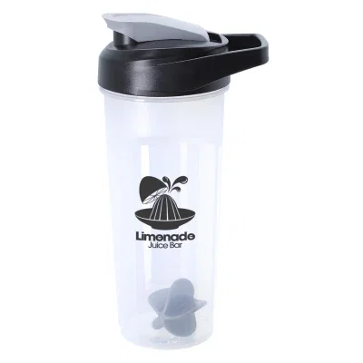 Twenty-one ounce shaker bottle with a screw-on lid