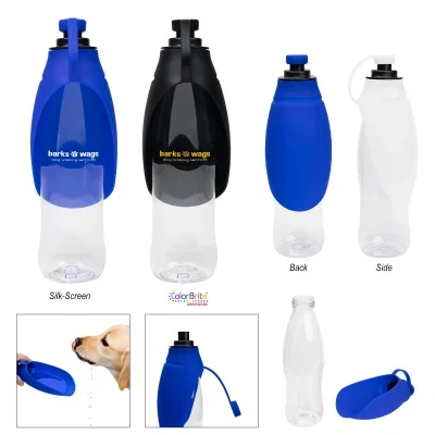 Clear body with a blue base standing upright