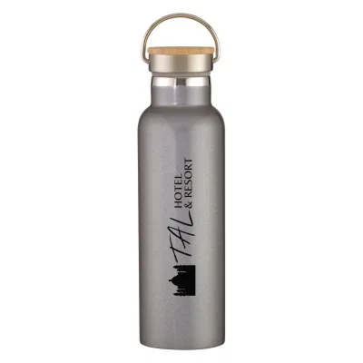 Navy finish on the recycled metal drink container