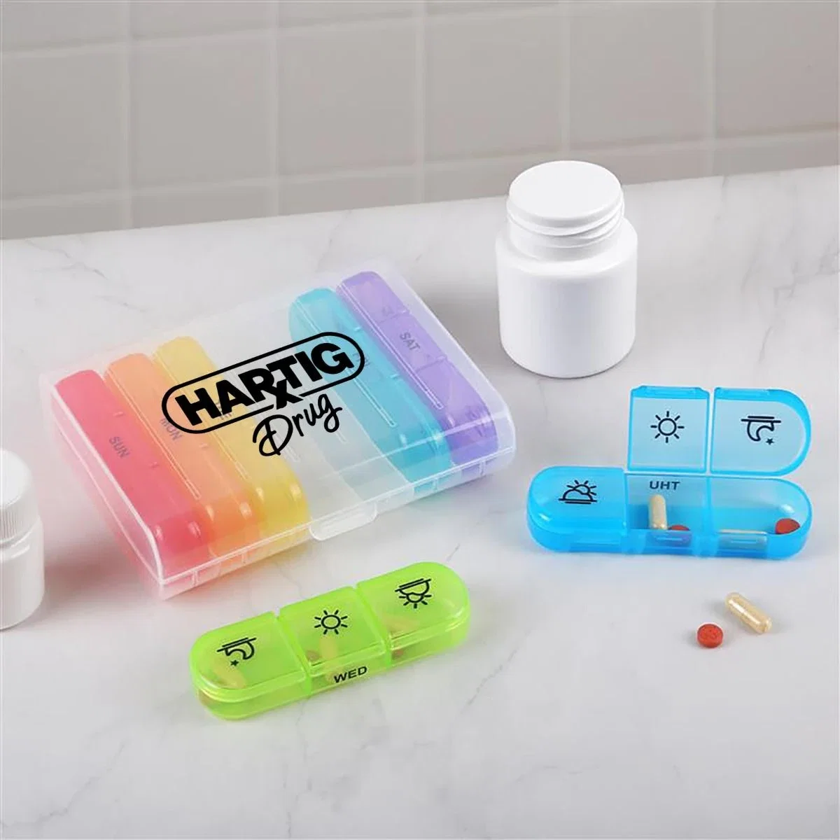 21 Pill Compartment Pill Box