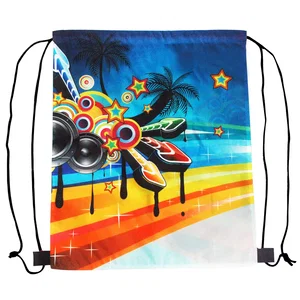 210D Drawstring Bag 2 Sides Full Color Printed: 14" x 17"