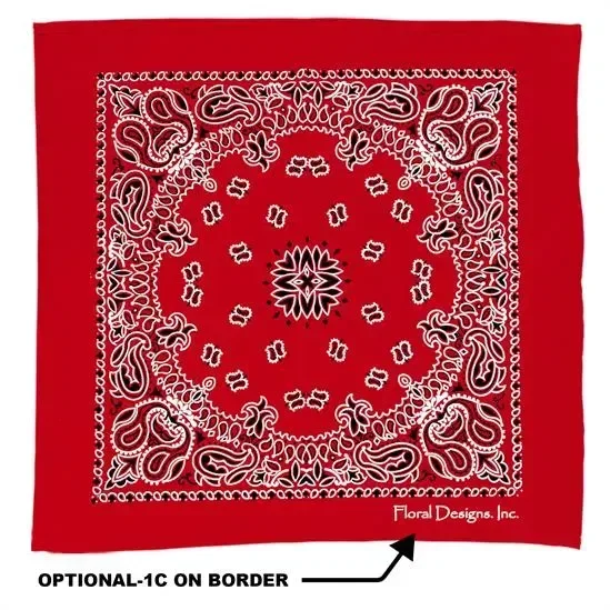 22" Bandana with Stock Paisley Pattern