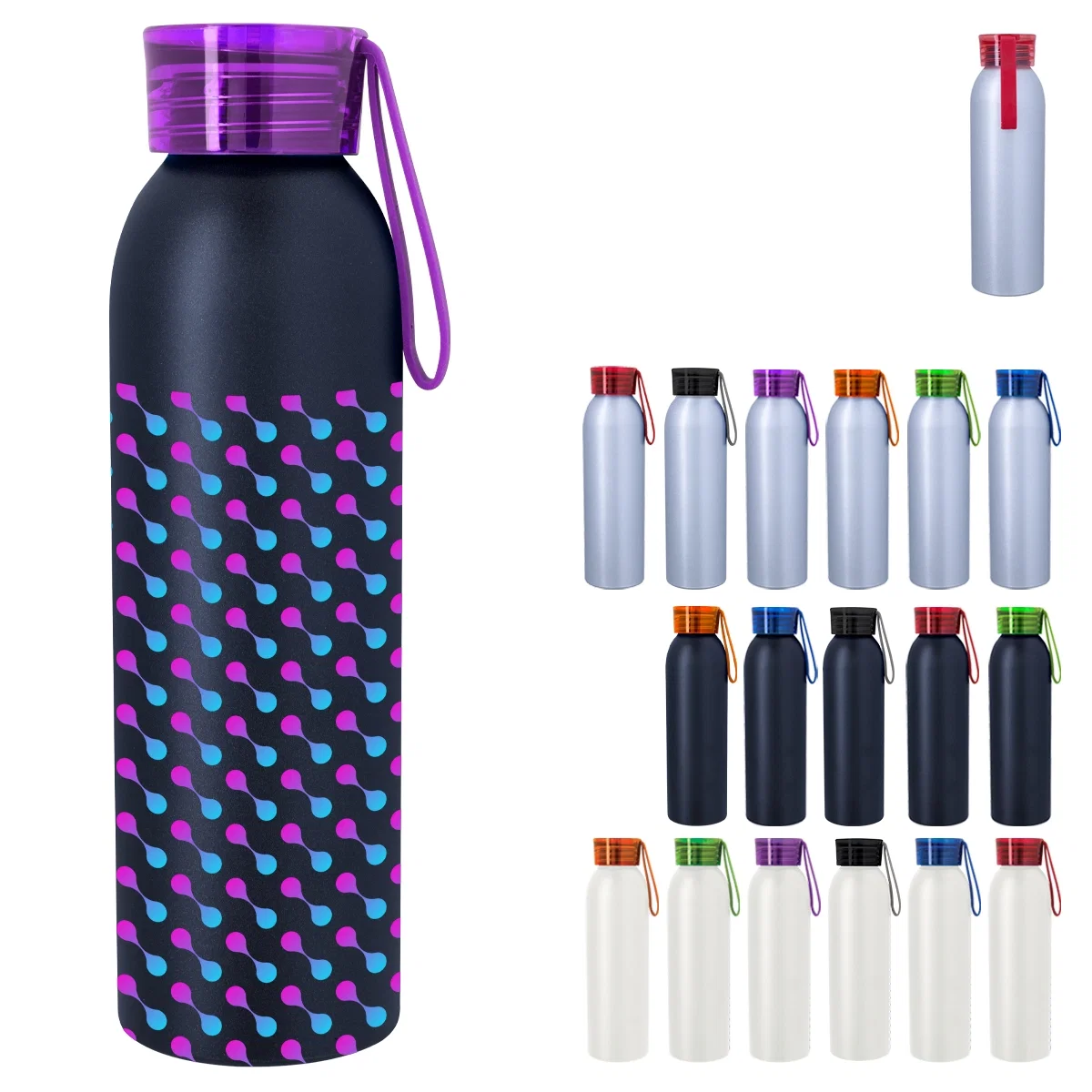 Twenty-two ounce aluminum bottle standing nine inches tall