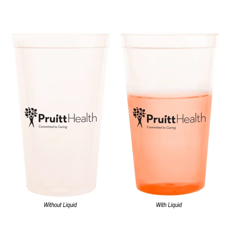 Cups stacked to show the size difference
