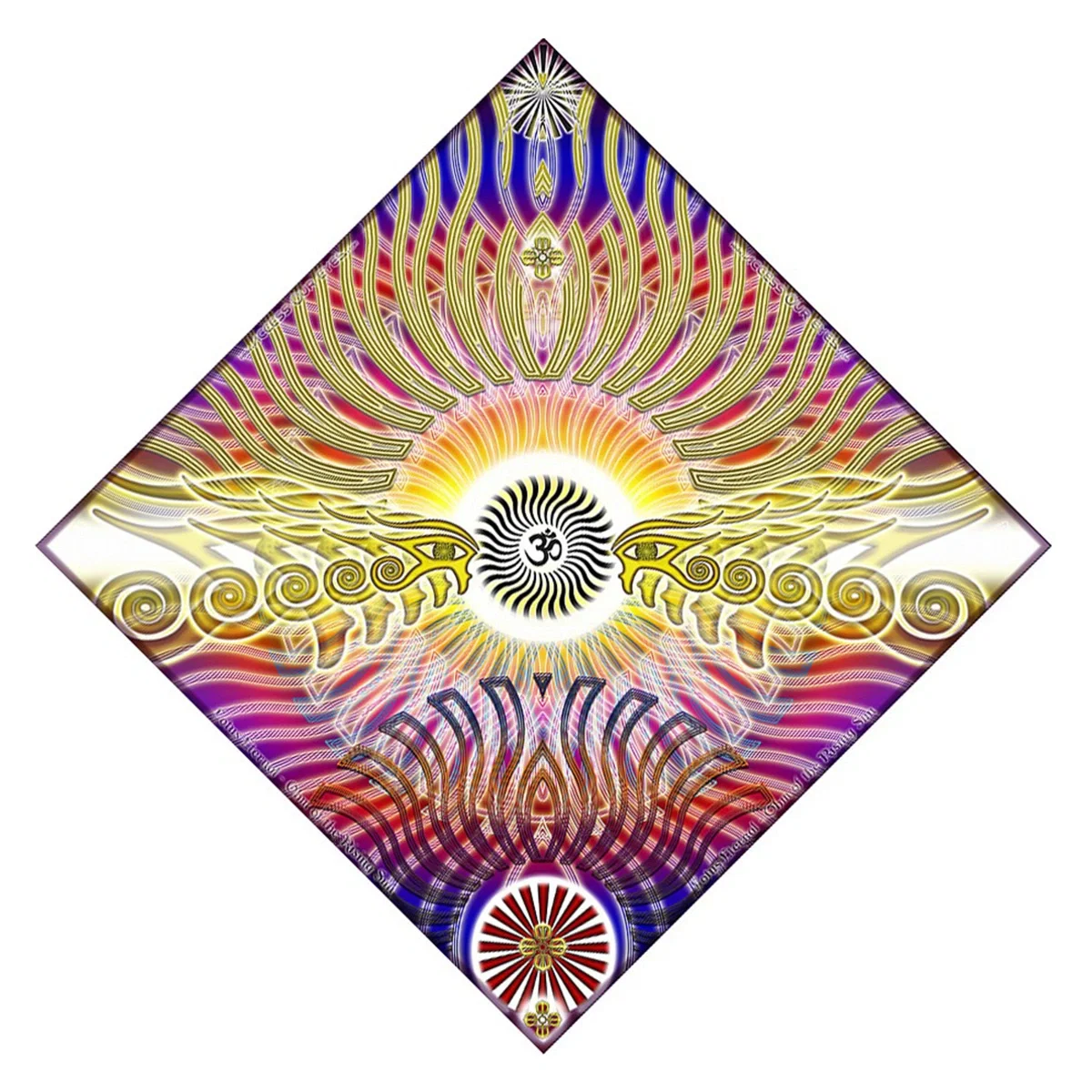 Square bandana measuring twenty-two inches on each side